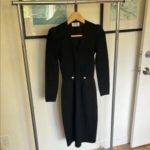 Vintage St. John Black Long Sleeve Dress